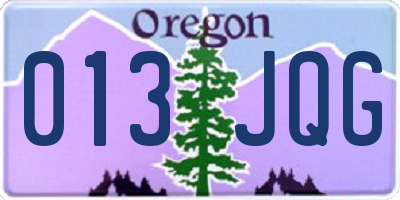 OR license plate 013JQG