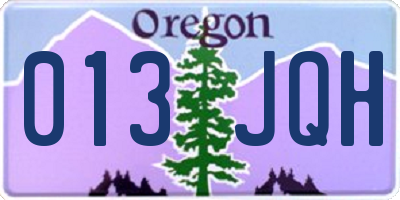 OR license plate 013JQH