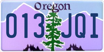 OR license plate 013JQI