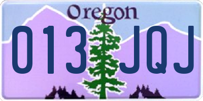 OR license plate 013JQJ