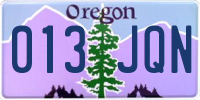 OR license plate 013JQN