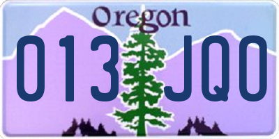 OR license plate 013JQO