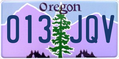 OR license plate 013JQV