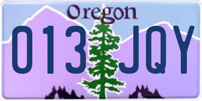 OR license plate 013JQY