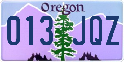 OR license plate 013JQZ