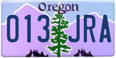 OR license plate 013JRA