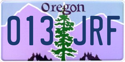 OR license plate 013JRF