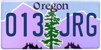 OR license plate 013JRG