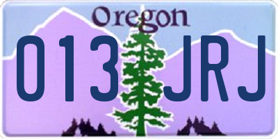 OR license plate 013JRJ