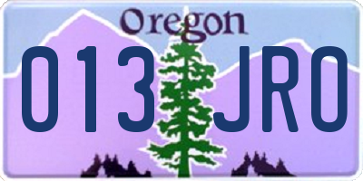 OR license plate 013JRO