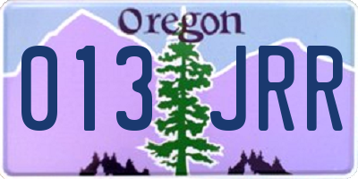 OR license plate 013JRR
