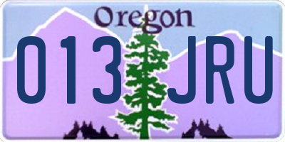 OR license plate 013JRU