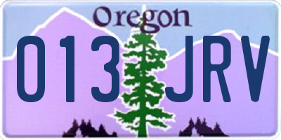 OR license plate 013JRV
