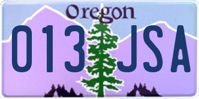OR license plate 013JSA