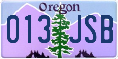 OR license plate 013JSB
