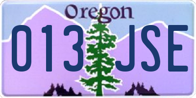 OR license plate 013JSE
