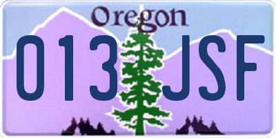 OR license plate 013JSF