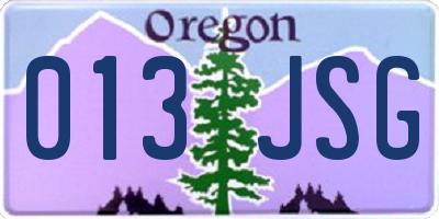 OR license plate 013JSG