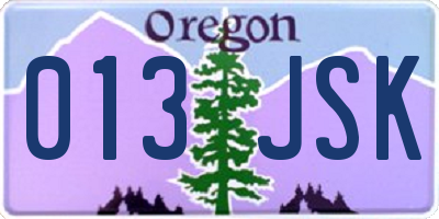 OR license plate 013JSK