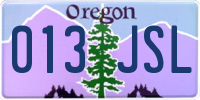 OR license plate 013JSL