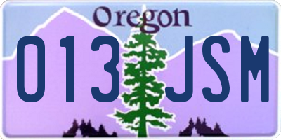 OR license plate 013JSM