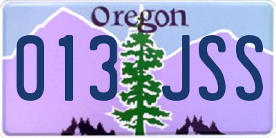 OR license plate 013JSS