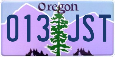 OR license plate 013JST