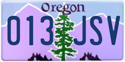 OR license plate 013JSV