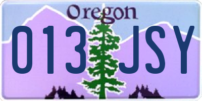 OR license plate 013JSY