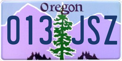 OR license plate 013JSZ