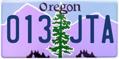 OR license plate 013JTA