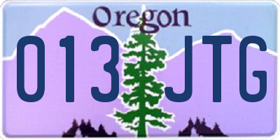 OR license plate 013JTG