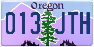 OR license plate 013JTH