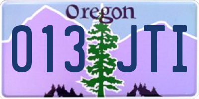 OR license plate 013JTI