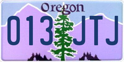 OR license plate 013JTJ