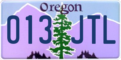 OR license plate 013JTL