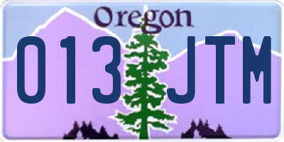OR license plate 013JTM