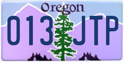 OR license plate 013JTP