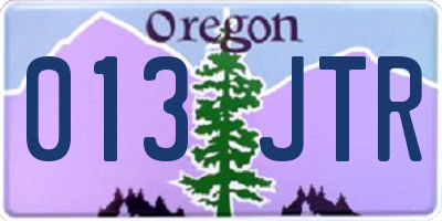 OR license plate 013JTR