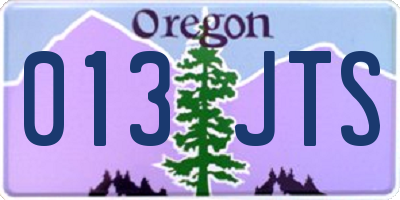 OR license plate 013JTS