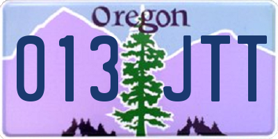 OR license plate 013JTT