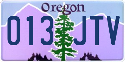OR license plate 013JTV