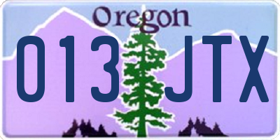 OR license plate 013JTX
