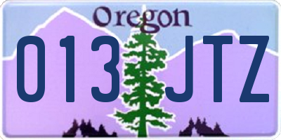 OR license plate 013JTZ