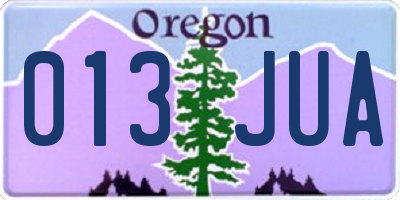 OR license plate 013JUA