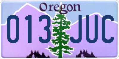 OR license plate 013JUC
