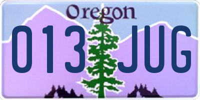 OR license plate 013JUG