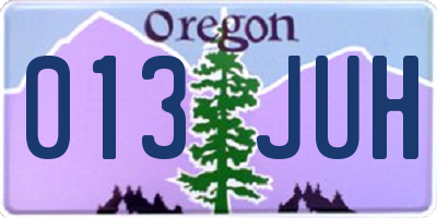 OR license plate 013JUH