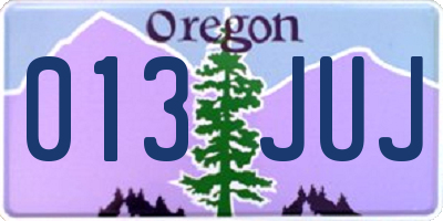 OR license plate 013JUJ
