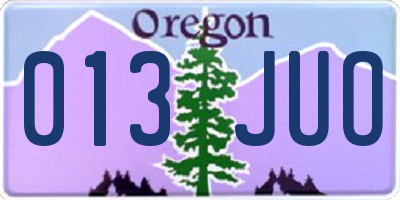 OR license plate 013JUO